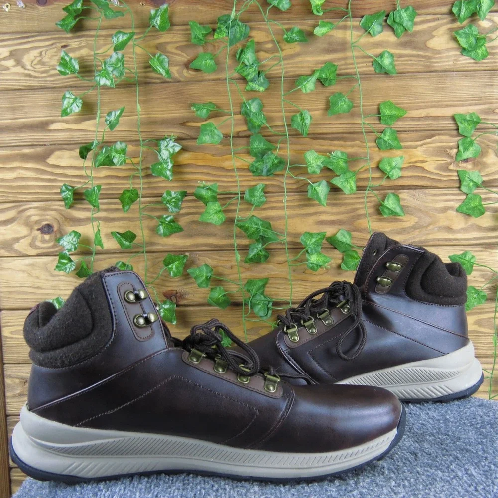 Khombu Nick Brown Synthetic‎ Snow Boots Men's 13 Waterproof Winter Lace-Up